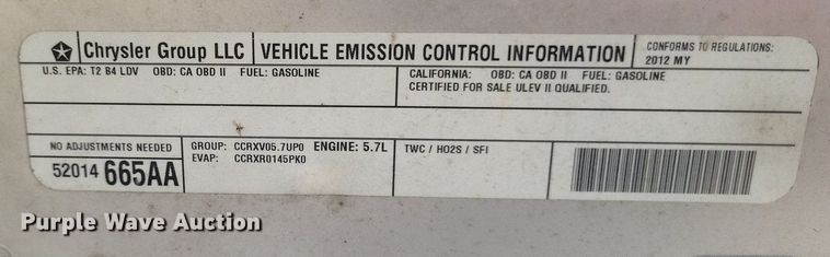 image for item EJ7973 2012 Dodge Charger Police 