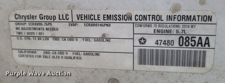 image for item EJ7974 2014 Dodge Charger Police 