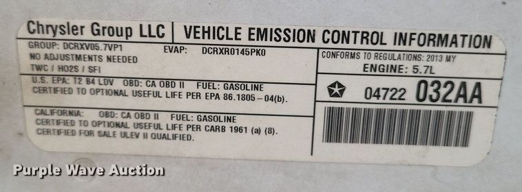 image for item EJ7976 2013 Dodge Charger Police 