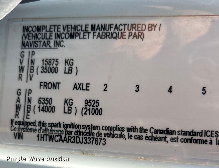 image for item EK4542 2013 International 7400 SBA dump truck