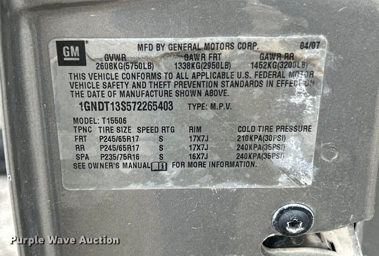 image for item EK4563 2007 Chevrolet Trailblazer LS SUV