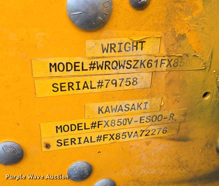 image for item EK5850 Wright WRQWSZK61FX8501 ZTR lawn mower