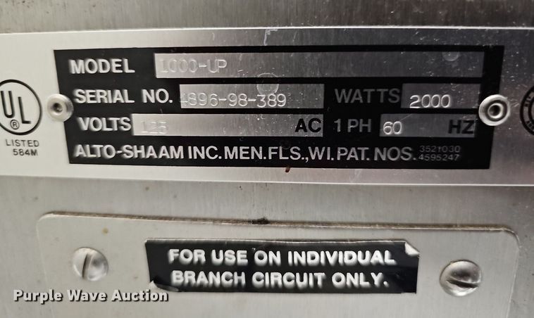 image for item IO9909 (3) Alto-Shaam 1000-UP hot boxes