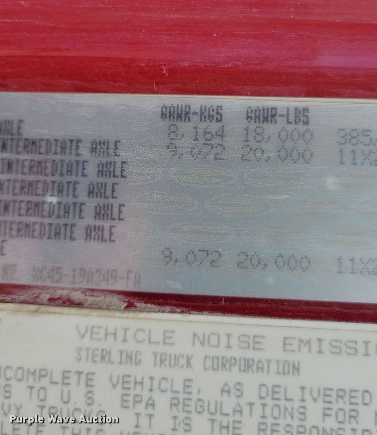 image for item LD9003 2003 Sterling LT9500 dump truck