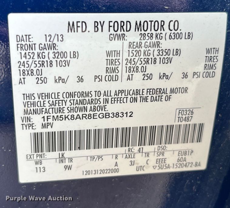 image for item LD9451 2014 Ford Explorer Police Interceptor  SUV