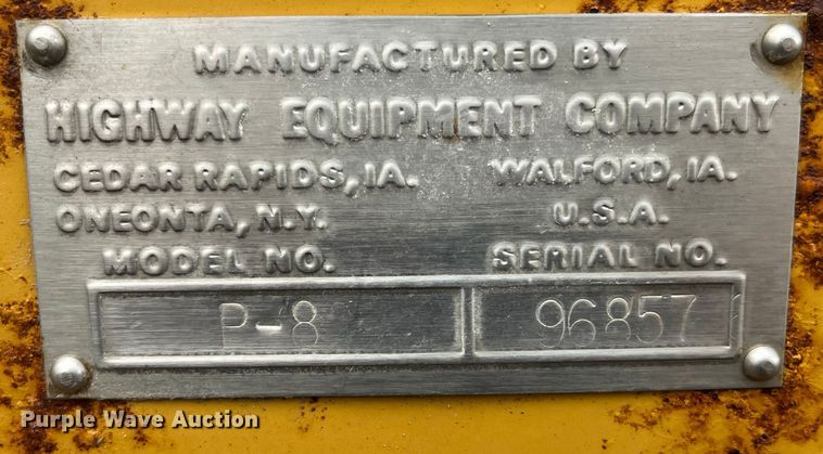 image for item LD9464 Highway Equipment Company  P-8 spreader