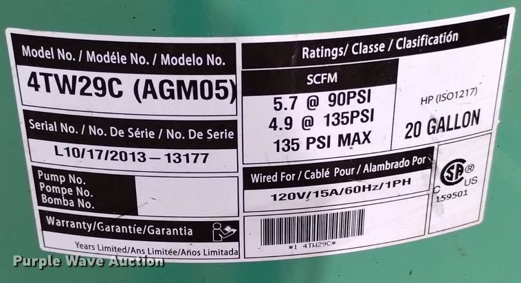 image for item LO9017 (2) air compressors 