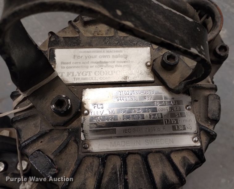 image for item LO9024 (2) Flygt Corporation FL3 submersible electric pumps