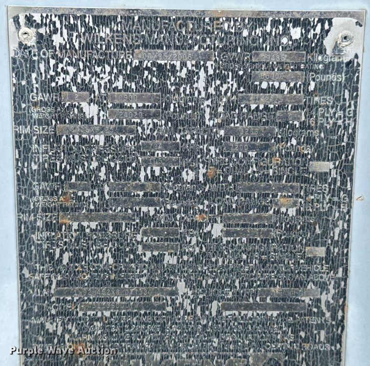 image for item ND9191 2006 Wilkins walking floor trailer