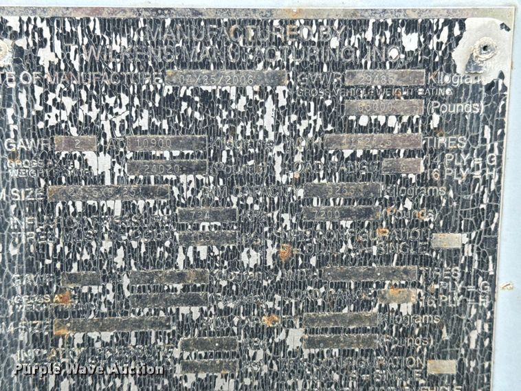 image for item ND9191 2006 Wilkins walking floor trailer