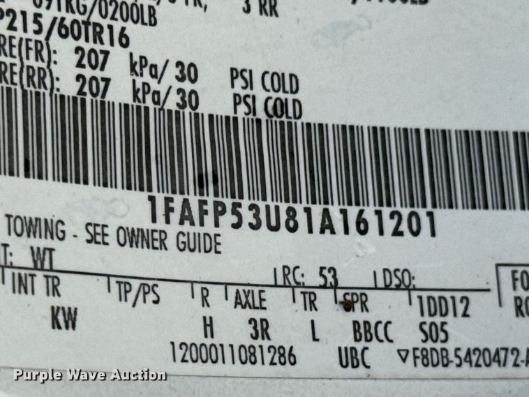 image for item ND9327 2001 Ford Taurus 