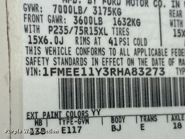 image for item ND9328 1994 Ford E150 van