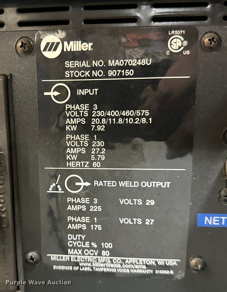 image for item NL9749 Miller  Access 300 welding power source