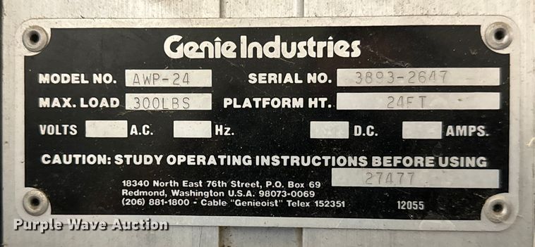 image for item NL9759 Genie  AWP-24 vertical lift