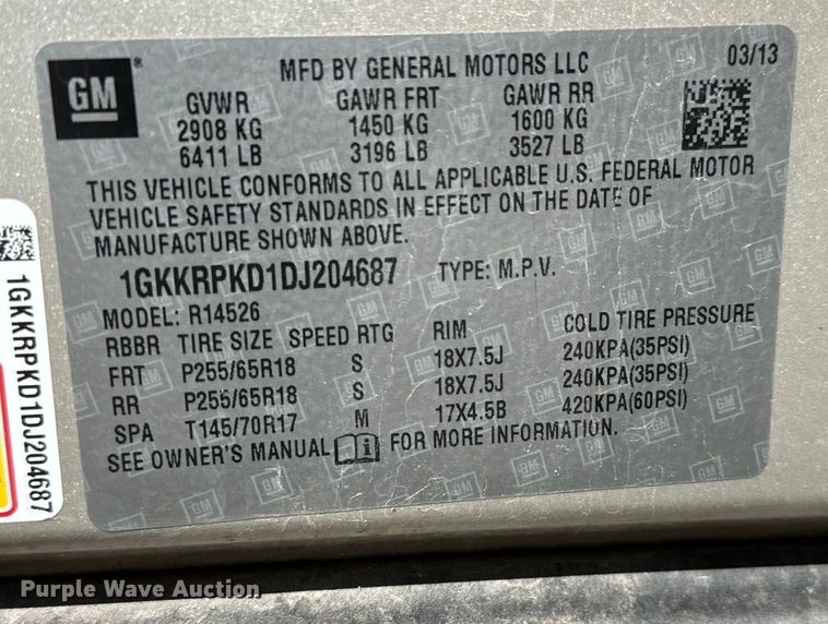 image for item NL9782 2013 GMC Acadia SUV