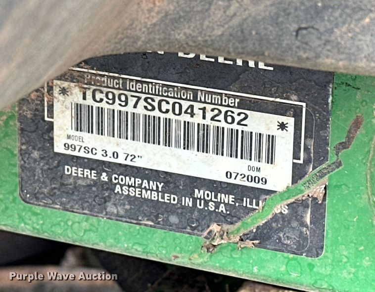 image for item NR9816 2009 John Deere 997 ZTrak ZTR lawn mower