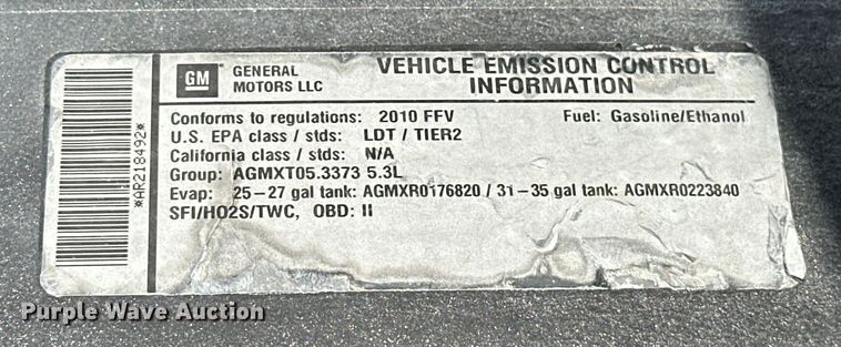 image for item NR9880 2010 Chevrolet  Tahoe  SUV