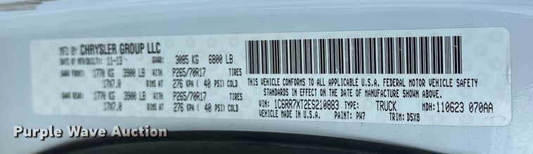 image for item NR9882 2014 Dodge  Ram 1500 Crew Cab pickup truck