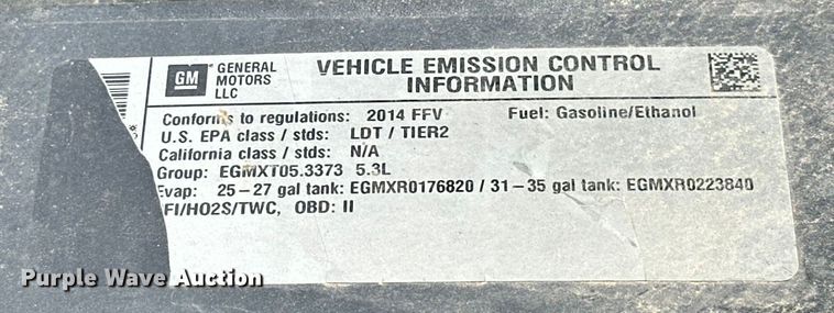 image for item NR9883 2014 Chevrolet  Tahoe Police SUV