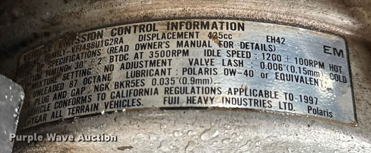 image for item NV9221 1997 Polaris Magnum ATV