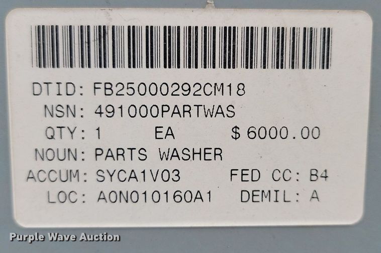 image for item NZ9786 2000 Better Engineering  F4000P parts washer