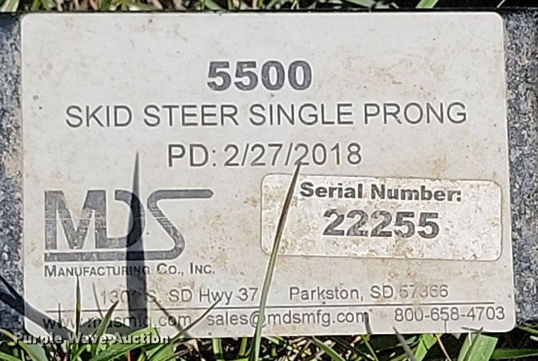 image for item DP3550 2018 MDS skid steer bale spear