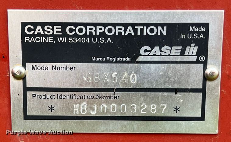 image for item DS2965 Case IH SBX540 small square baler