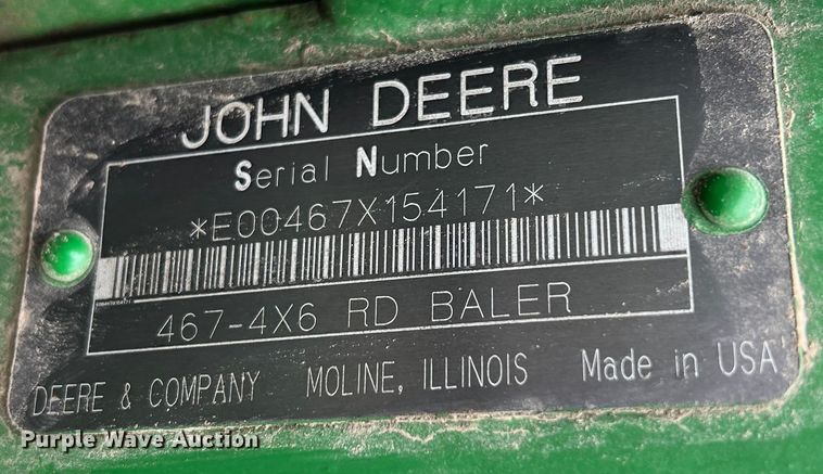 image for item DS2968 John Deere 467 round baler