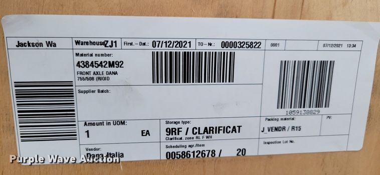 image for item KB9071 (2) Dana Italia front axles