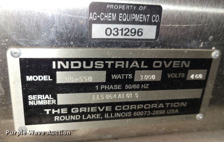 image for item KB9073 Grieve NB-550 industrial oven