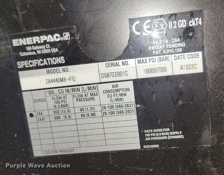 image for item KB9076 Enerpac ZA4440MX-FG air compressor