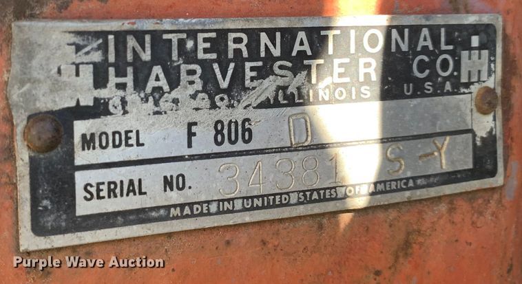 image for item KX9994 1966 International Harvester  F806D tractor