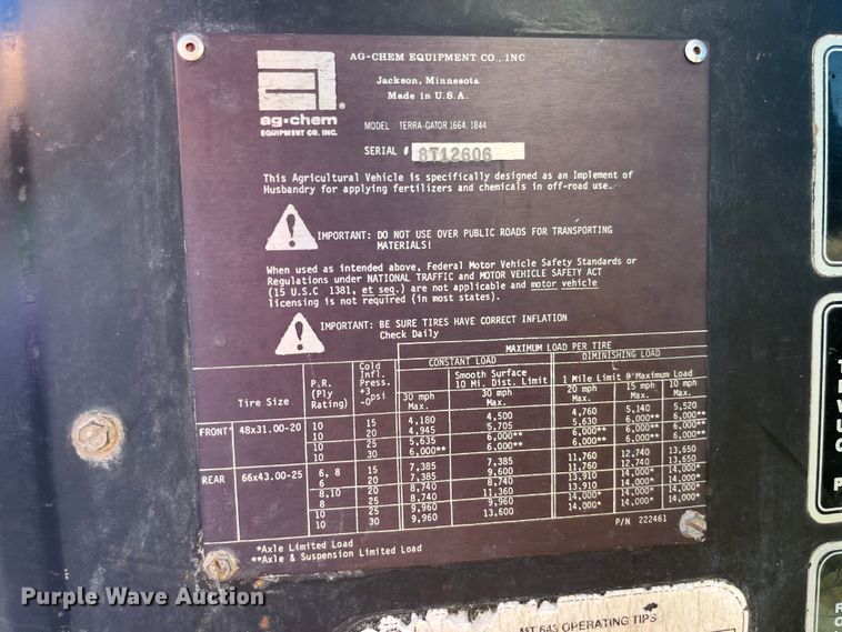 image for item LD9534 1996 Ag-Chem Terra Gator 1844 applicator