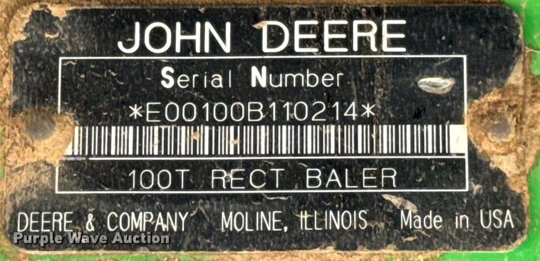 image for item ND9244 1997 John Deere 100T large square baler