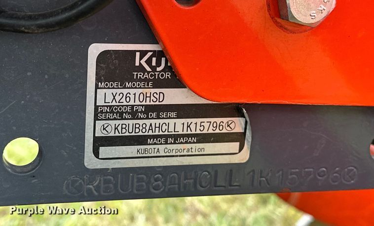 image for item NR9767 2020 Kubota  LX2610HSD MFWD tractor