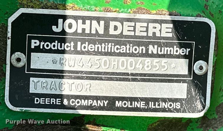 image for item NR9820 1983 John Deere 4450 tractor