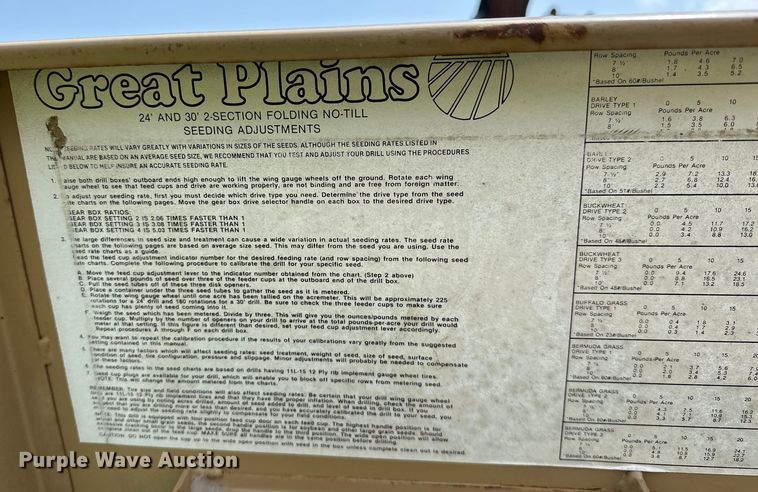 image for item NR9828 Great Plains  3010NT no-till grain drill