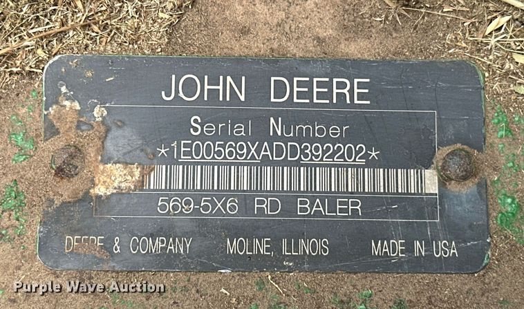 image for item NR9830 2013 John Deere 569 MegaWidePlus round baler