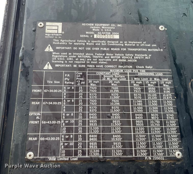 image for item OG9925 Ag-Chem Ag Gator 2004 manure spreader truck