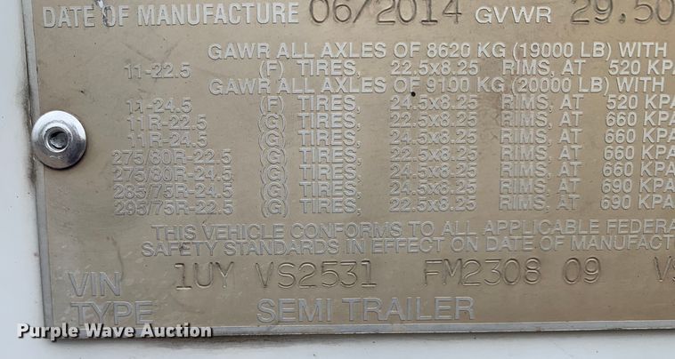 image for item DM7849 2015 Utility VS2RA refrigerated van trailer