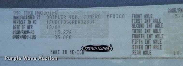 image for item DP1442 2010 Freightliner Business Class M2 semi truck