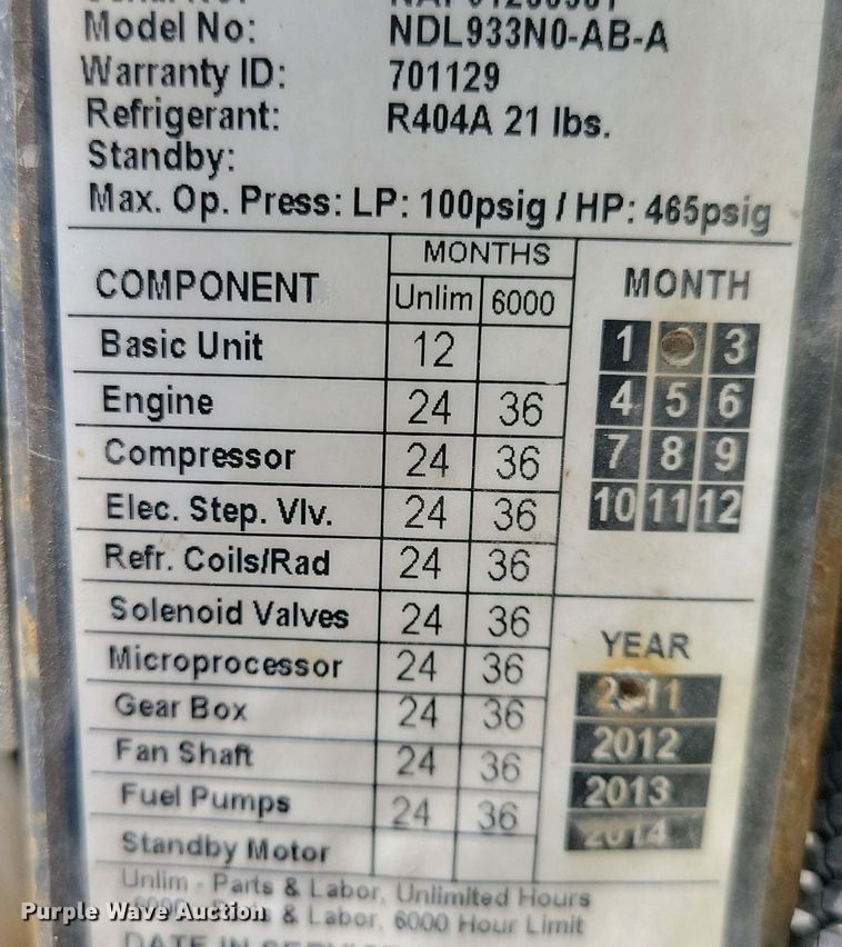 image for item DR4282 2012 Utility refrigerated van trailer