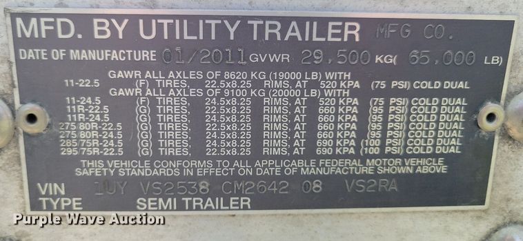 image for item DR4282 2012 Utility refrigerated van trailer