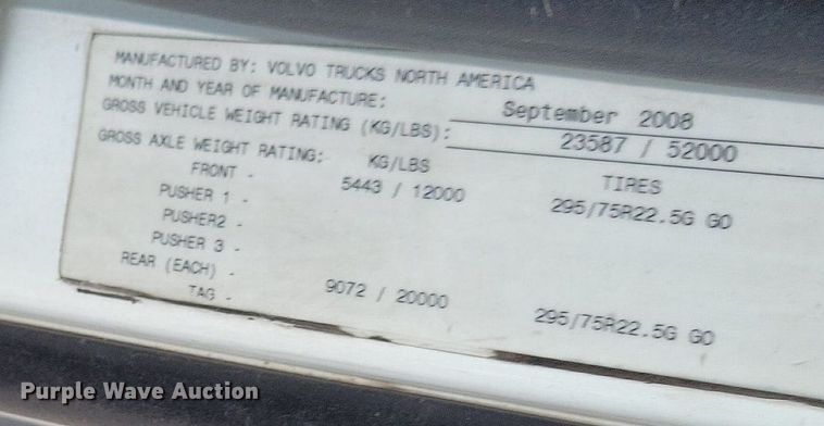 image for item DR7874 2009 Volvo VN Series semi truck