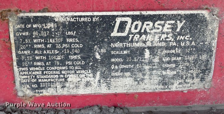 image for item DS5473 1987 Dorsey  end dump trailer