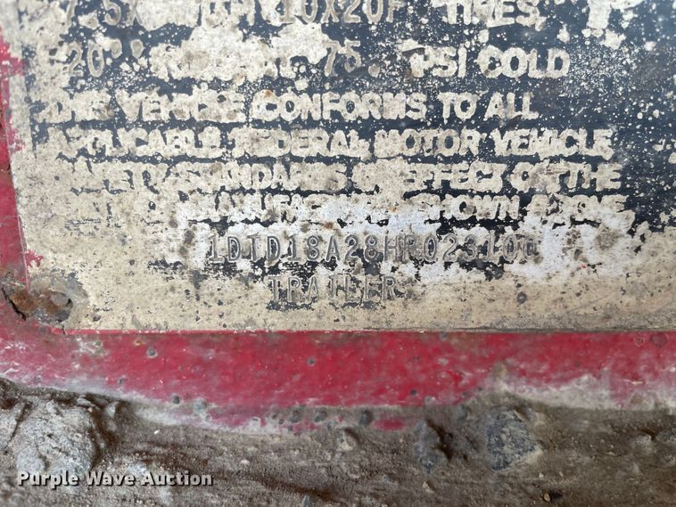 image for item DS5475 1987 Dorsey end dump trailer