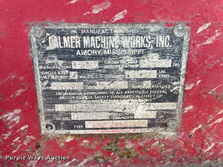 image for item DS5476 1990 Palmer  end dump trailer