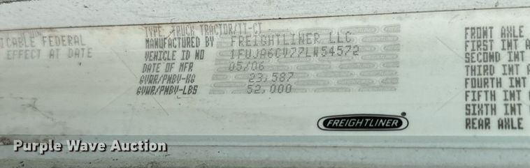 image for item EJ0287 2007 Freightliner Columbia semi truck
