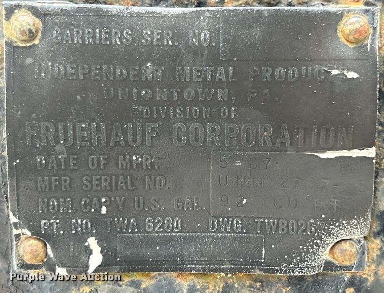 image for item EK4388 1967 Fruehauf pneumatic dry bulk trailer