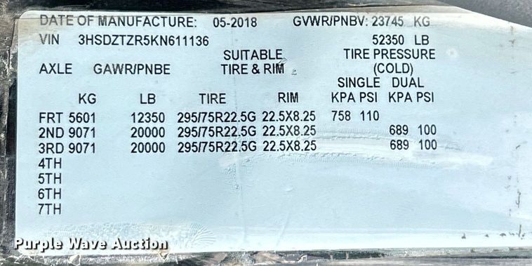 image for item EK4531 2019 International LT625 semi truck